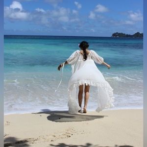 Vintage White chiffon dress, Xsmall